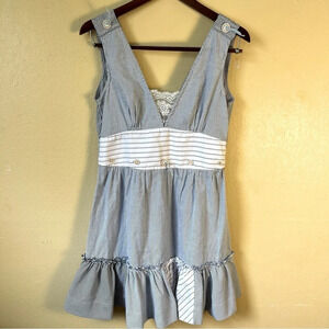 MURMUR Pinstripe Patchwork Dress. Size: L Fun and Playful!